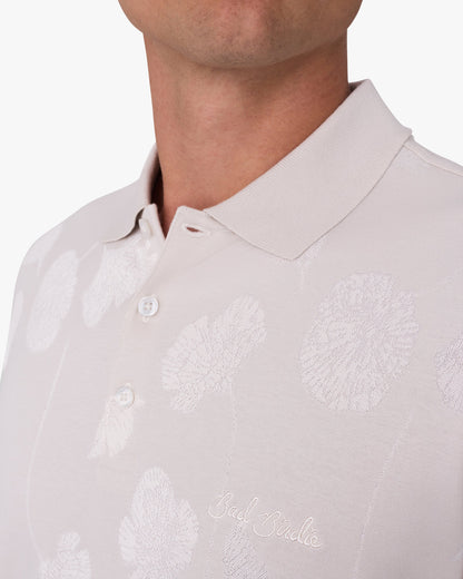 Bad Birdie Jacquard Polo - Bloom Me Away - White Onyx