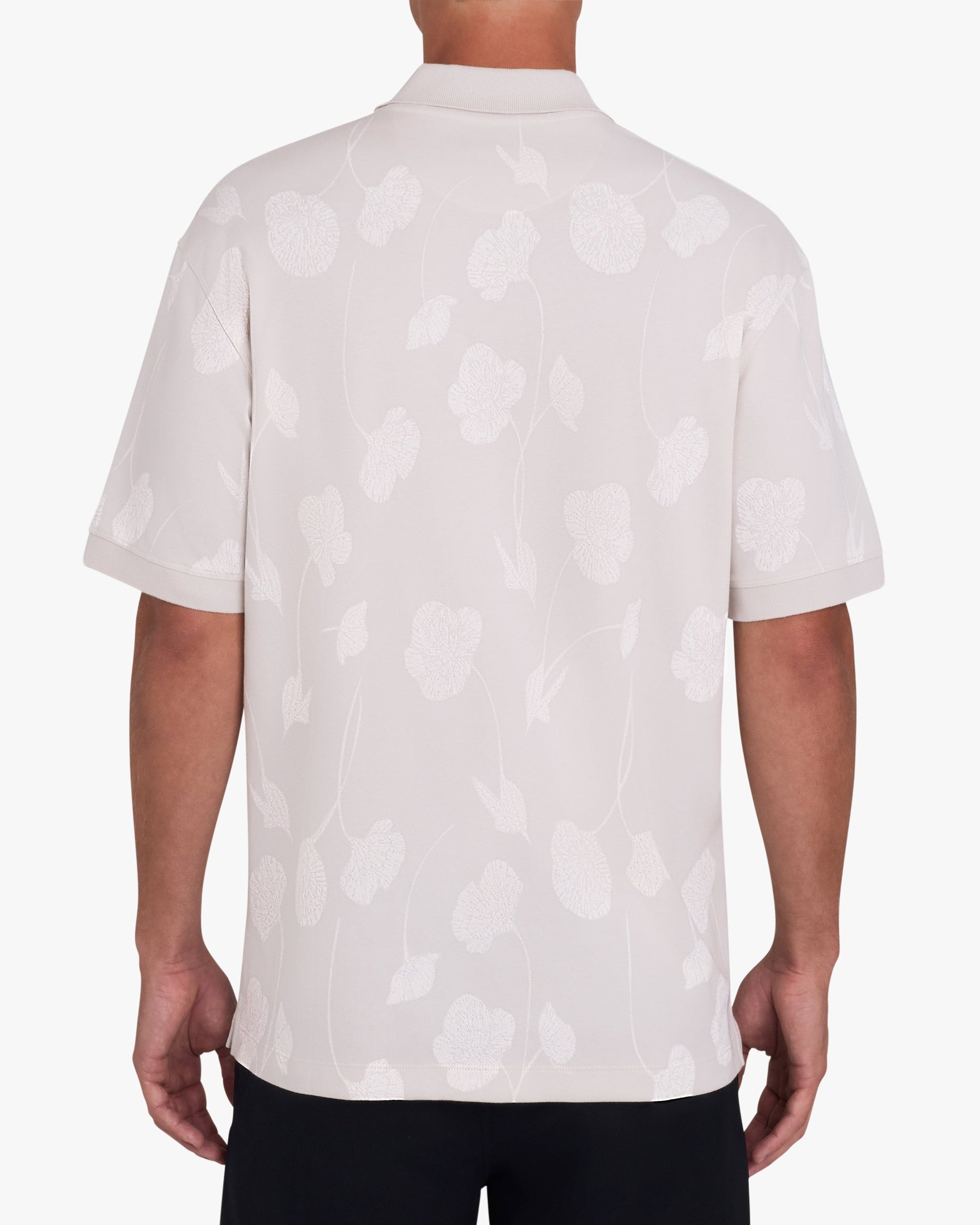 Bad Birdie Jacquard Polo - Bloom Me Away - White Onyx