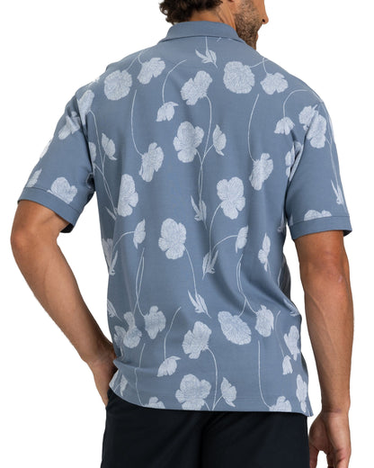 Bad Birdie Jacquard Polo - Bloom Me Away - Blue Mirage